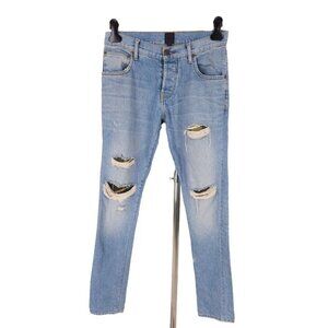 En Noir Cobain Denim Camo Underlays Jeans Size 30 Mens Light Blue Wash